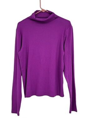 MM LaFleur Size XXL Raspberry Axam Layering Fine Ribbed Turtleneck Sweater